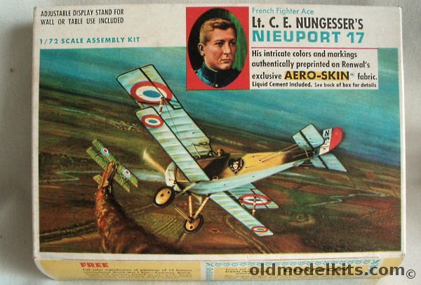 Renwal 1/72 Nieuport 17 Aeroskin Lt. C.E. Nungesser's Aircraft, 264-79 plastic model kit